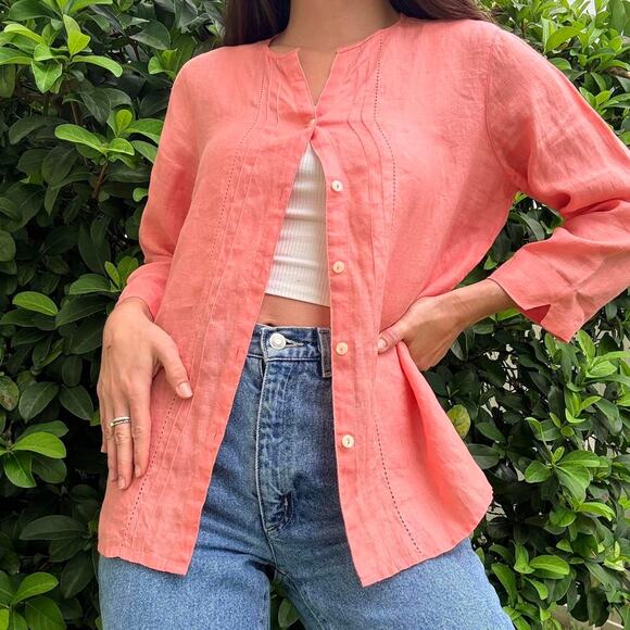 Pure Linen Blouse - Picture 3 of 6